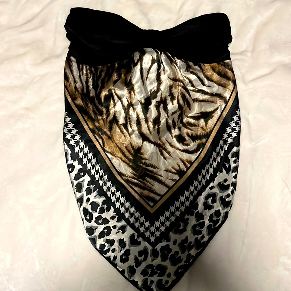 Large strapless top-black/white/brown - silk- sexy🥰🥰